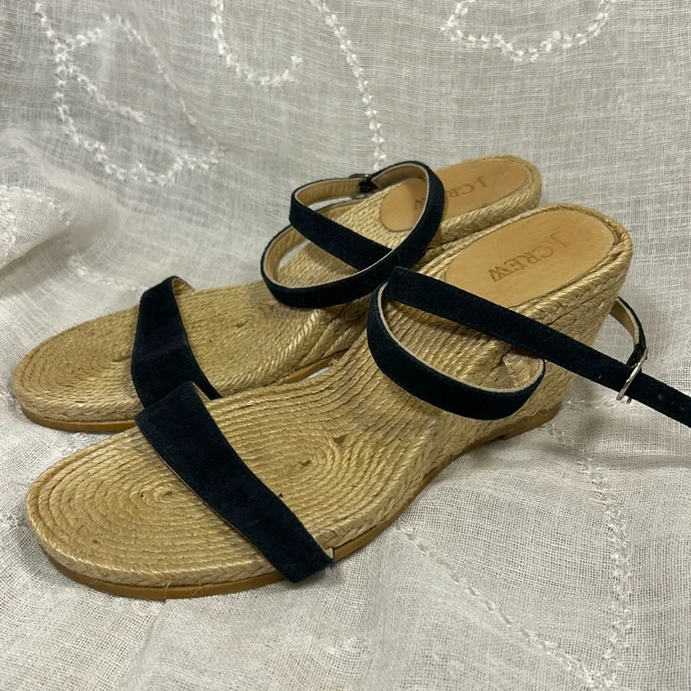 J Crew almost NEW leather espadrilles wedges